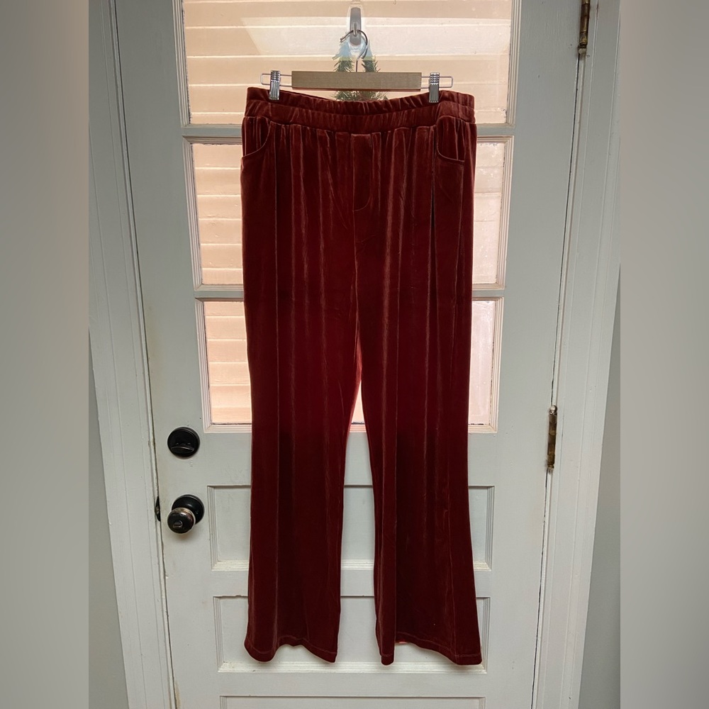 Attitudes by Renee Velvet Wide Leg Knit Pants-NWT